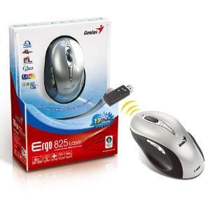 Genius Ergo 825V Laser, USB, 4D-scroll, лазерная, 8 кнопок, 1600/800dpi, 24MHz, silver