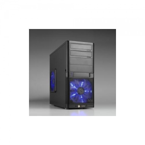 3Q Coolbox  Black , ATX, БЕЗ Б/П, 2 x 180mm FAN, BLUE NEON, 2*USB+Audio