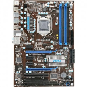 MSI P55-GD55 Socket1156, iP55, 4*DDR3, 2*PCI-E, ATA, SATA+RAID, eSATA, ALC889 8ch, GLAN, ATX
