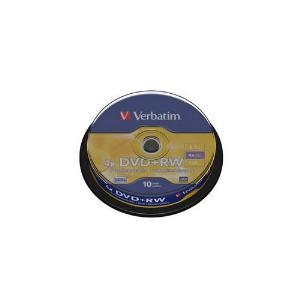 DVD+RW Verbatim 4.7Gb 4x 10 штук,Cake Box (43488)