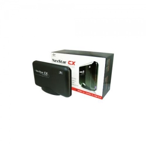 Мобильный корпус для HDD 3.5"  Vantec NST-300SU-BK, SATA->USB2.0&eSATA, blue led, Al, black