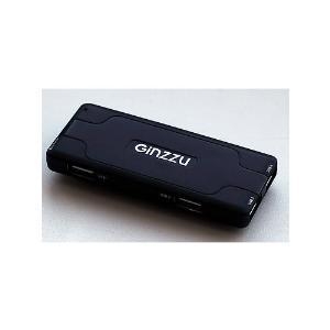 Ginnzu GR-415UB, USB2.0, 7xPort, пластик, черный