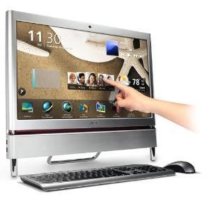 Acer Aspire Z5700 / 23" Touch Screen / G6950 / 2 Gb / 500 / GMA4500 / DVD-RW / WiFi / BT / GLAN / Kb+M / W7 HP / Silver (PW.SDCE2.030)