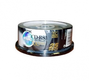 CD-R TDK 700Mb 52x CakeBox (25шт. в уп.)