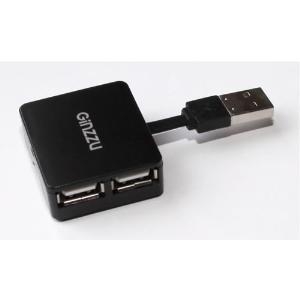 Ginnzu GR-414UB, USB2.0, 4xPort, пластик, черный