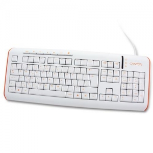 CANYON CNR-KEYB7 , White/Orange, PS/2+USB