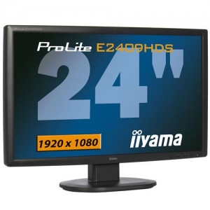 iiYama ProLite E2409HDS-B1  24" / 1920x1080 / 2ms / D-SUB + DVI-D + HDMI / Spks / Black