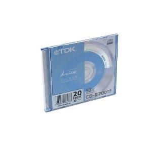 CD-R TDK 700Mb 52x SlimBox (20шт. в уп.)