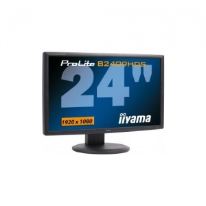 iiYama ProLite B2409HDS-B1  24" / 1920x1080 / 2ms / D-SUB + DVI-D + HDMI / Spks / Black