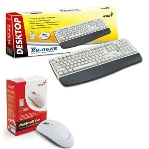 Genius KB-C100 комплект, клавиатура KB06XE и мышь NetScroll Eye, White