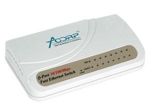 Acorp Ethernet Switch 8 Port 10/100Mb (HU8DP), Plastic case