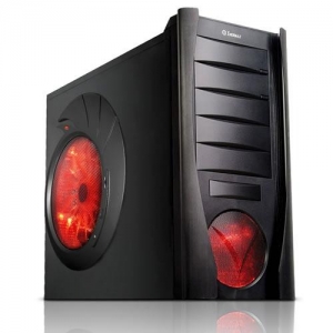 Enermax Phoenix ECA3162-B  Black/Black/Black, High-End ATX Midi Tower,  БЕЗ Б/П, 120mm + 250mm RED LED FAN, 4*USB+Audio+eSATA