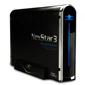Мобильный корпус для HDD 3.5"  Vantec Nexstar3 NST-380S3-BK, SATA->USB3.0, blue led, Al, black