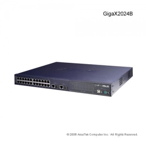 ASUS GX2024B, 24 порта 10/100 Мбит/с+2 порта 1000BaseT+2 SFP слота 1000SX/LX, консольный порт USB/RS-232, 19"