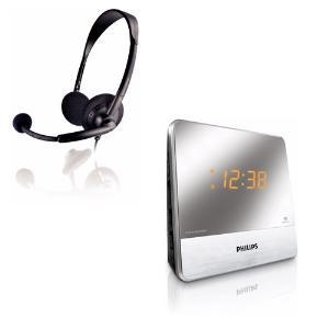 Гарнитура Philips SHM3300U/10 + радиобудильник Philips AJ3231/12