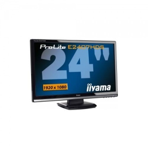 iiYama ProLite E2407HDS-B1  24" / 1920x1080 / 2ms / D-SUB + DVI-D + HDMI / Spks / Black