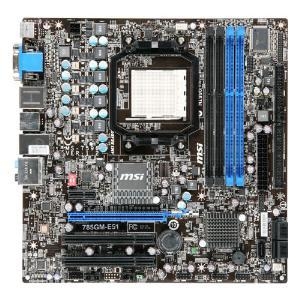 MSI 785GM-E51  Socket AM3, AMD 785G, 4*DDR3, SVGA+PCI-E, ATA, SATA+RAID, HDA 8ch, mATX